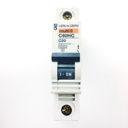 Merlin Gerin Multi9 C60HC 25646 C20 20A 20 Amp MCB Circuit Breaker Type C